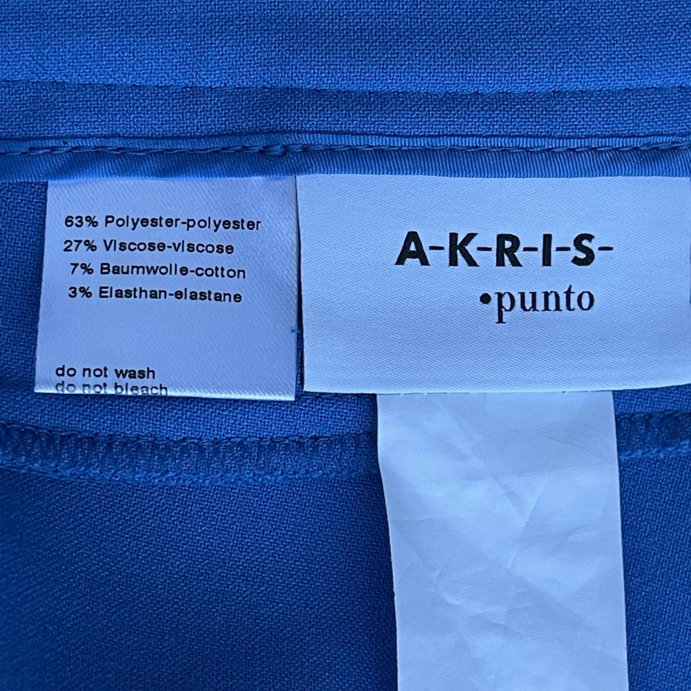 Akris Punto Blue Cropped Straight Cotton Techno Stretch Leg Ankle Pant Trouser 6 - Picture 5 of 7